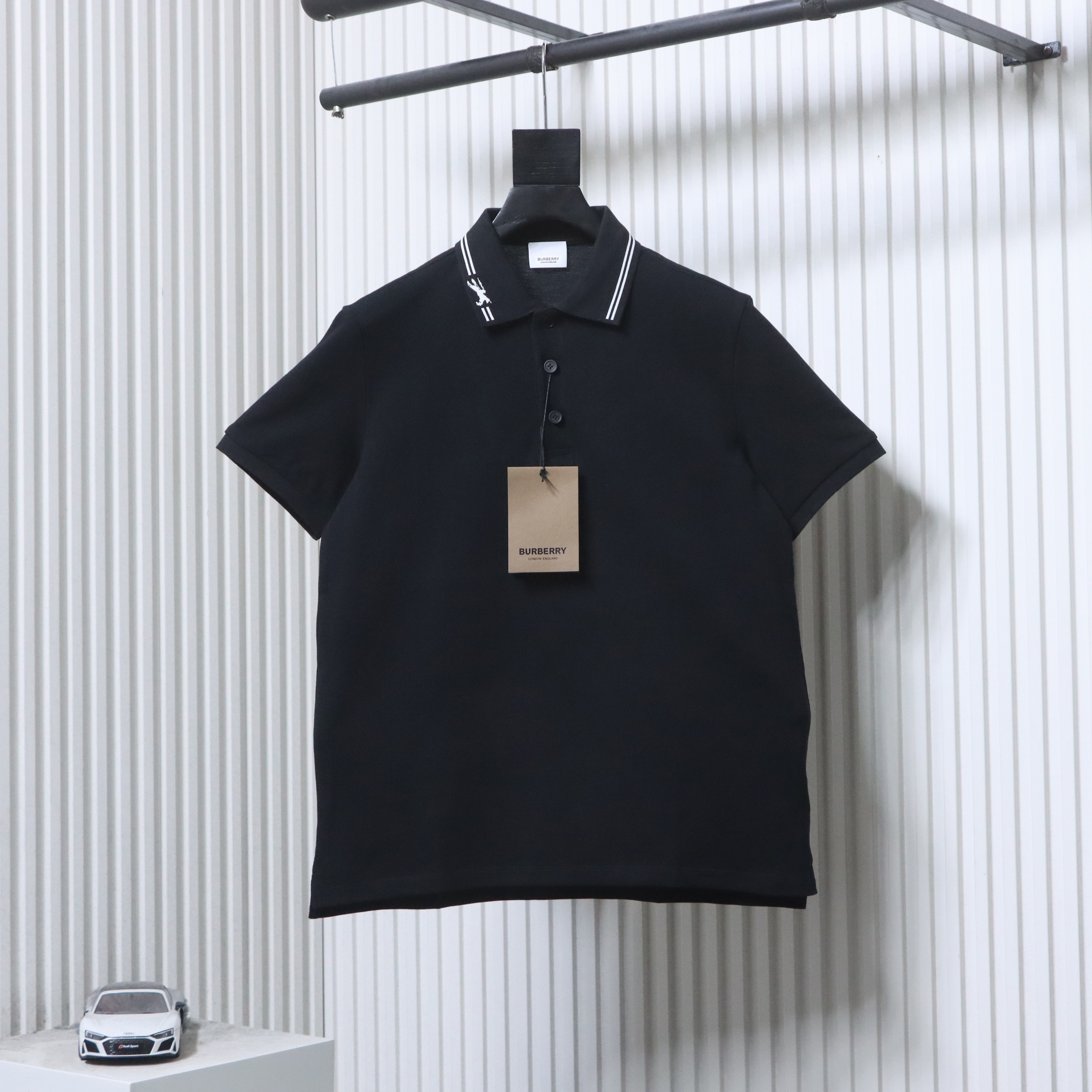 BURBERRY Equestrian Embroidery Short Sleeve Polo Shirt