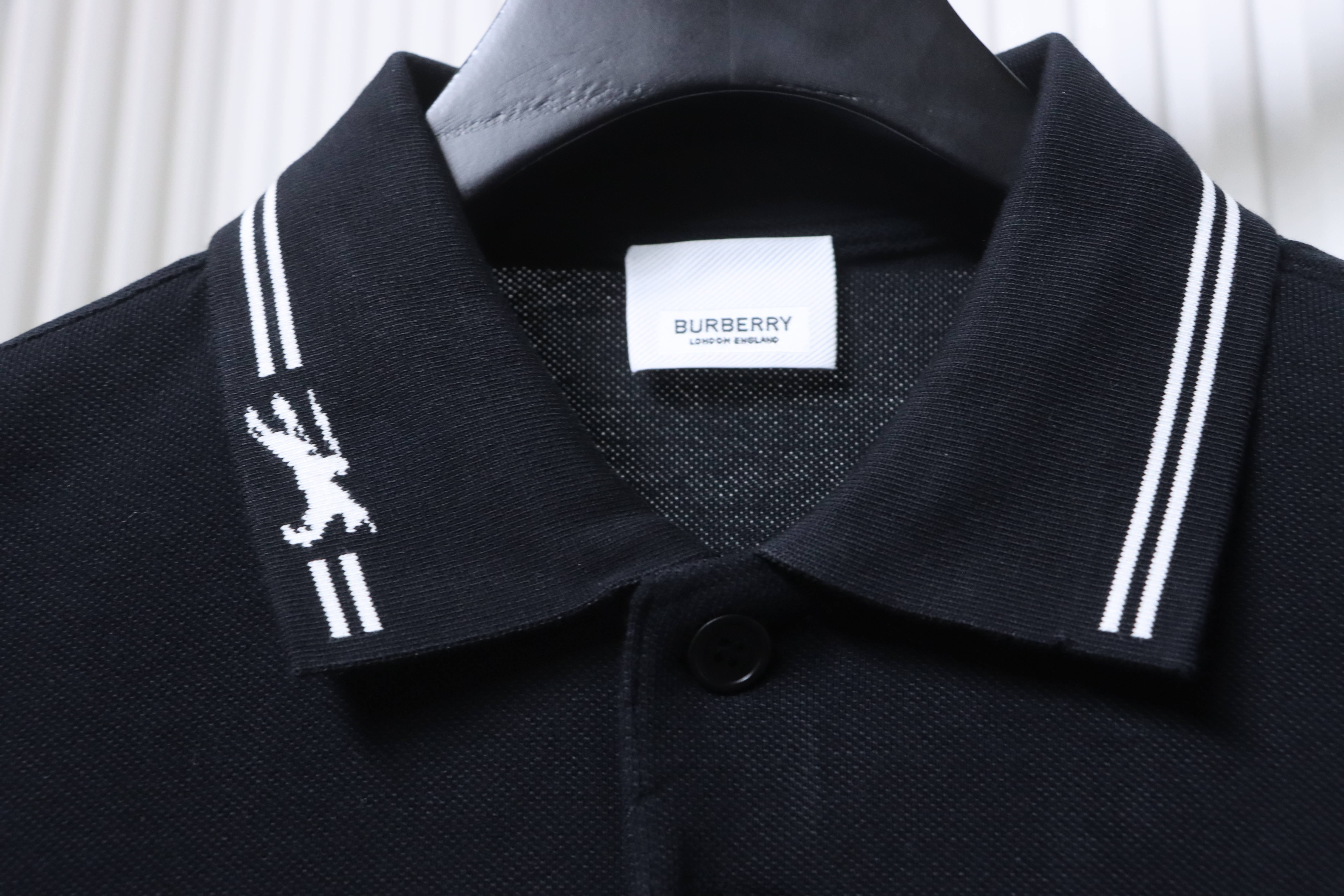 BURBERRY Equestrian Embroidery Short Sleeve Polo Shirt
