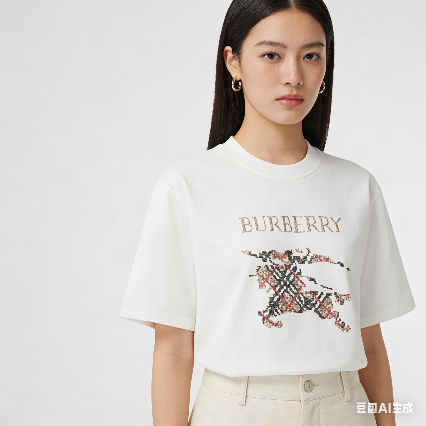 BURBERRY Equestrian Knight Check Short Sleeve T-Shirt Style 1
