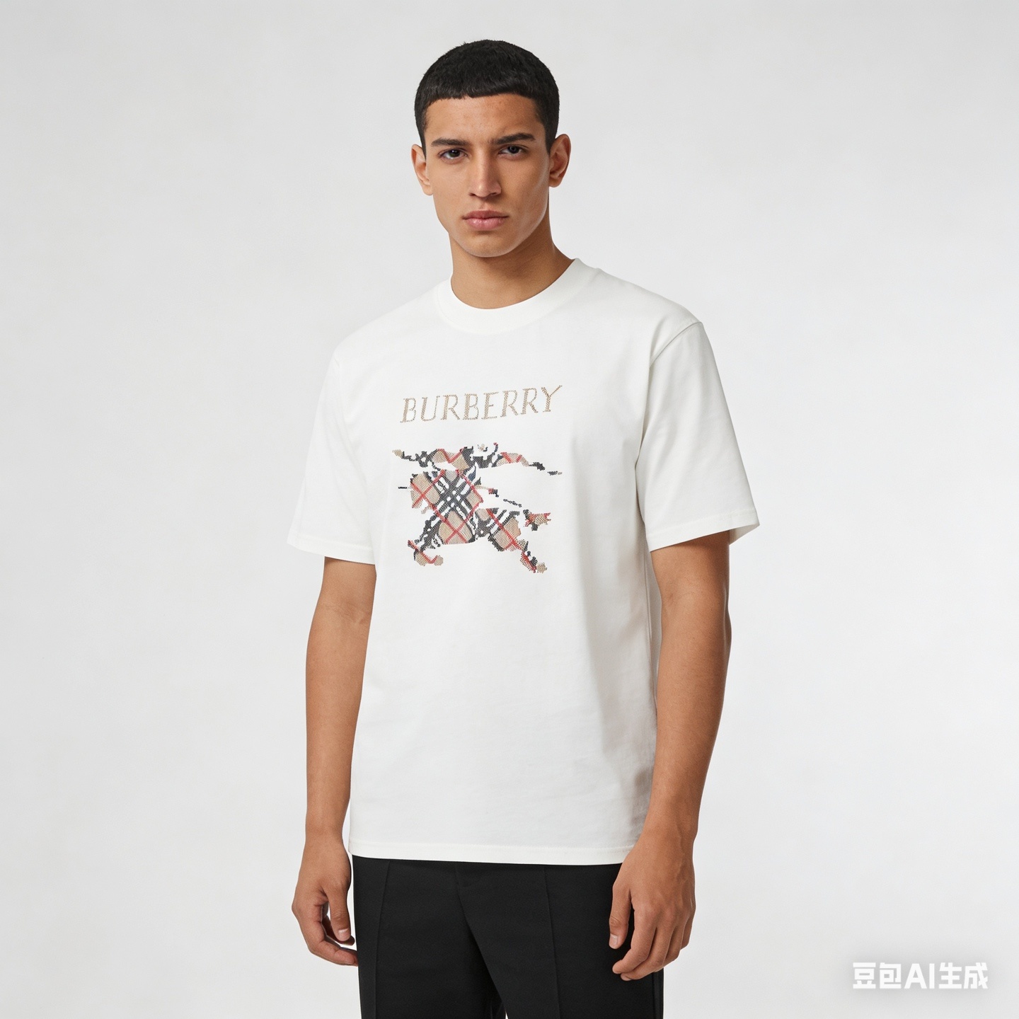 BURBERRY Equestrian Knight Check Short Sleeve T-Shirt Style 1