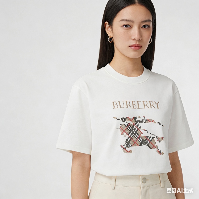 BURBERRY Equestrian Knight Check Short Sleeve T-Shirt Style 4