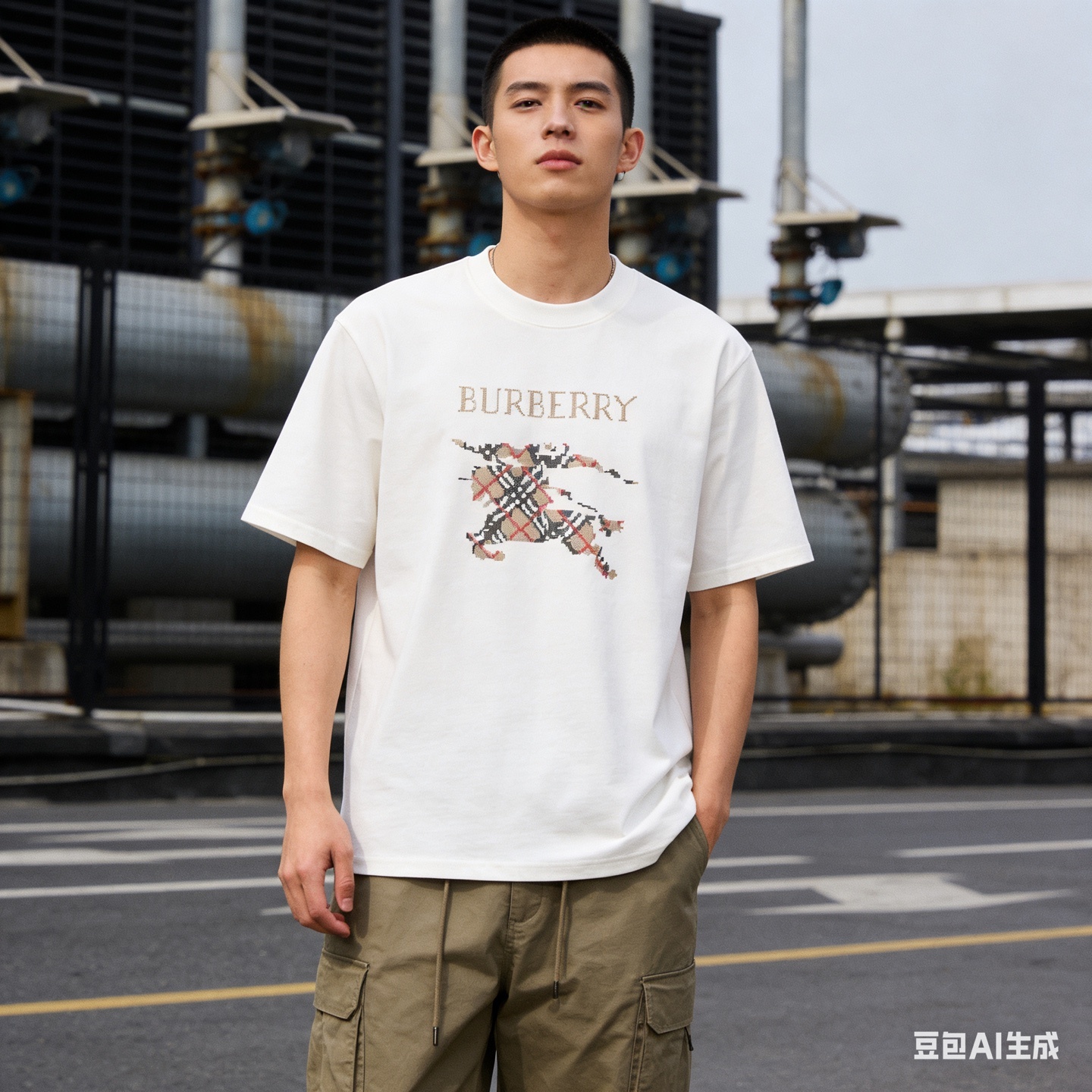 BURBERRY Equestrian Knight Check Short Sleeve T-Shirt Style 4