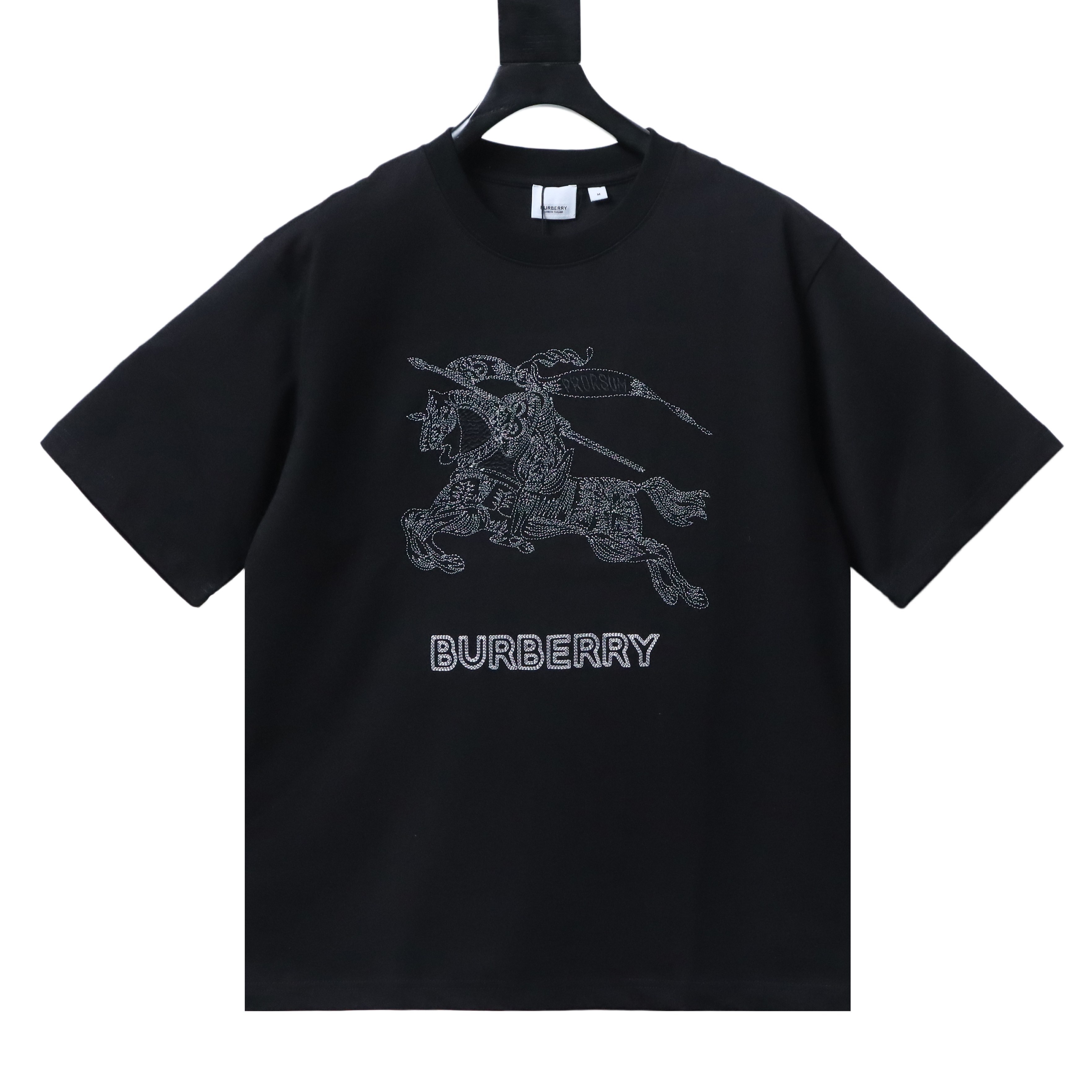 BURBERRY Equestrian Knight Embroidery Logo Short Sleeve T-Shirt