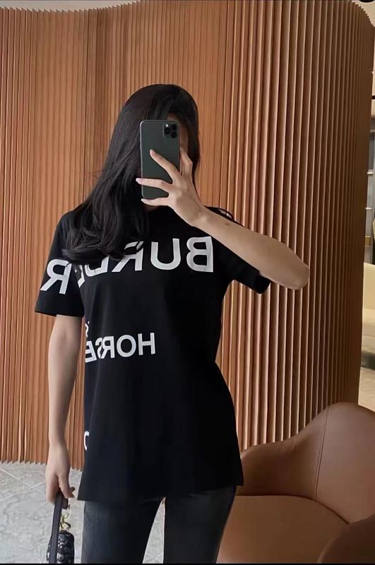 BURBERRY Front Back Logo Print Short Sleeve T-Shirt