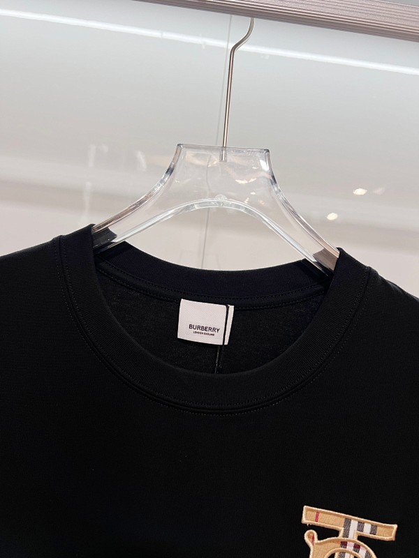 BURBERRY Gold Thread Knight Equestrian Embroidery Short Sleeve T-Shirt