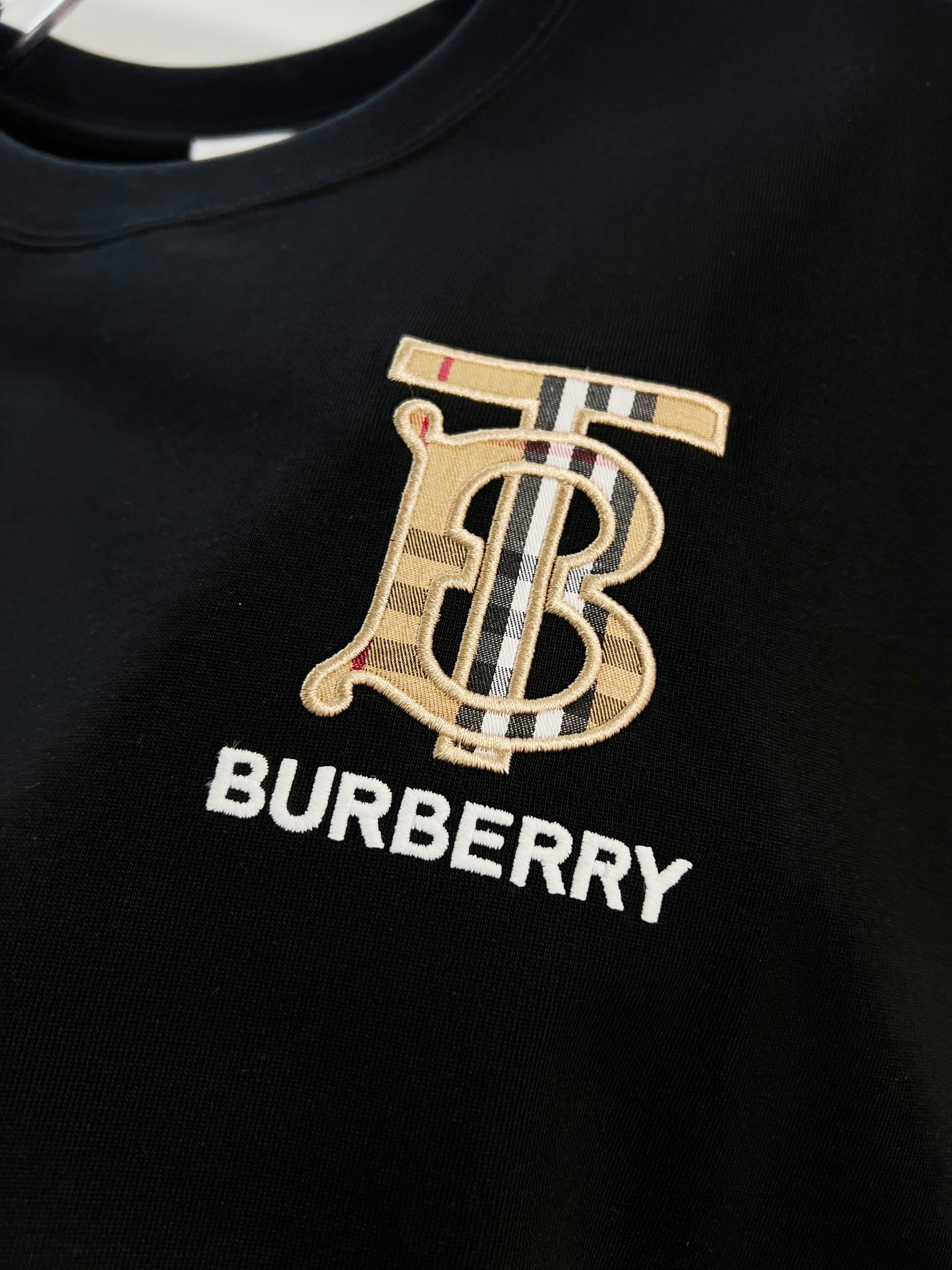 BURBERRY Gold Thread Knight Equestrian Embroidery Short Sleeve T-Shirt