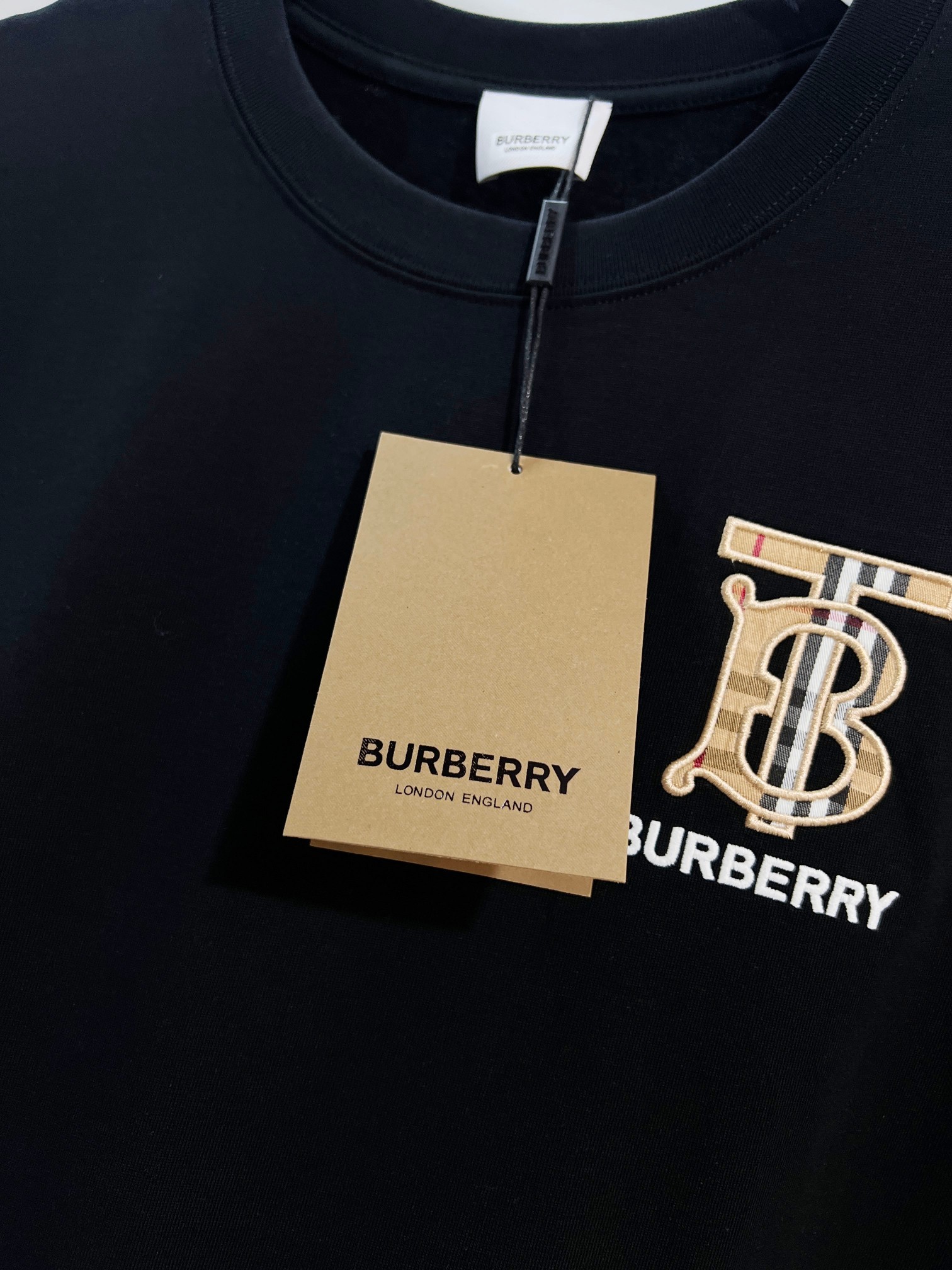 BURBERRY Gold Thread Knight Equestrian Embroidery Short Sleeve T-Shirt