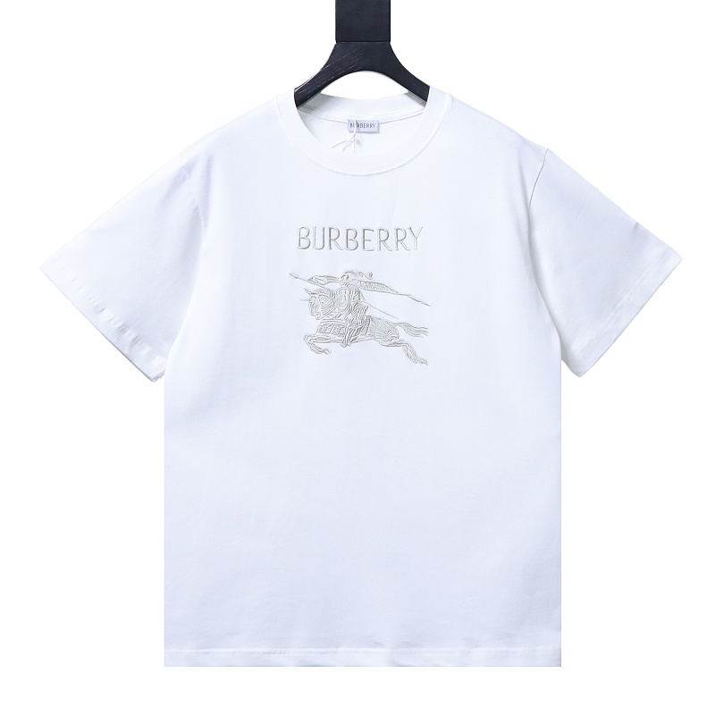 BURBERRY Gold Thread Knight Equestrian Embroidery Short Sleeve T-Shirt Style 2