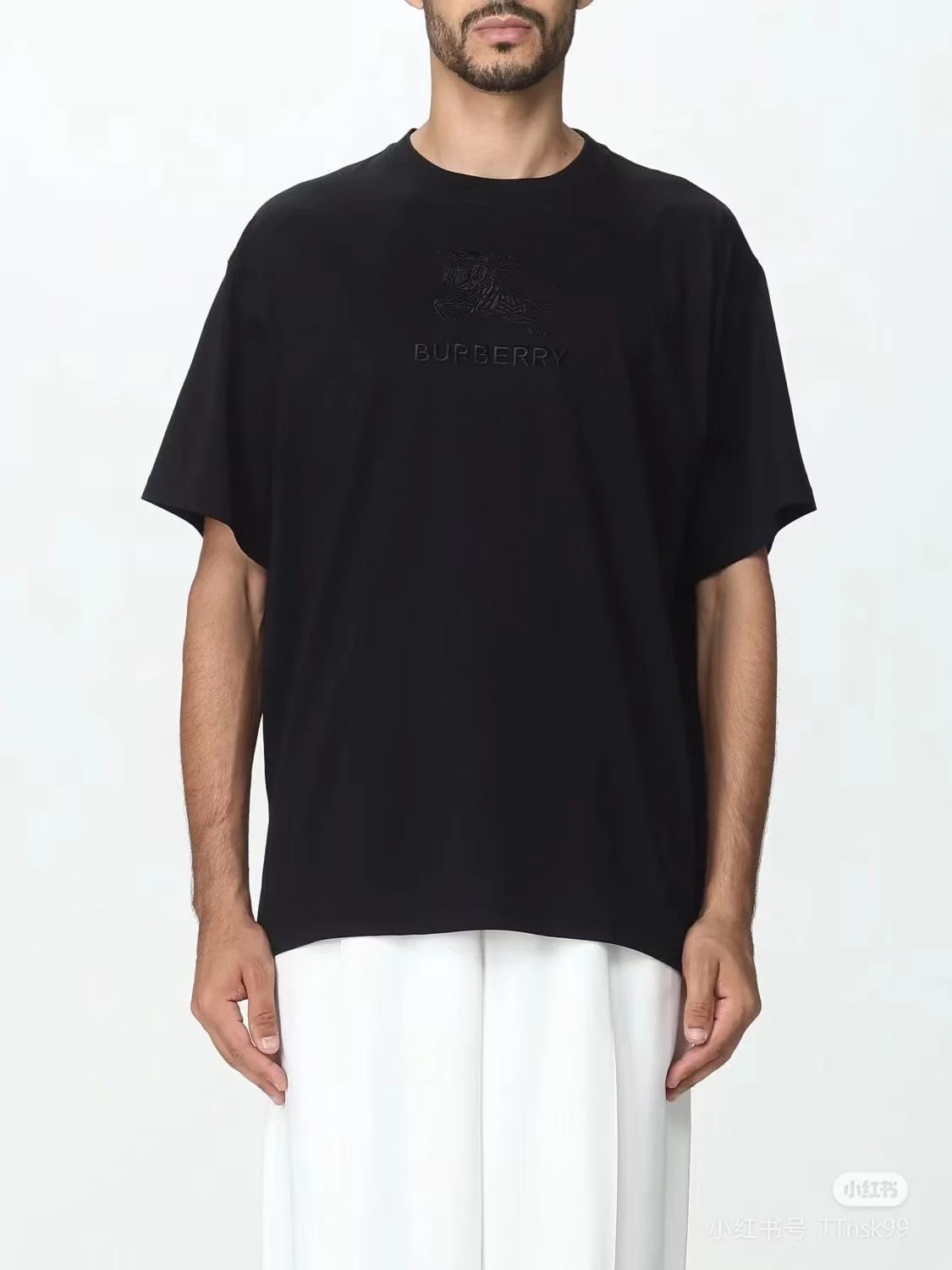 BURBERRY Knight Equestrian Letter Embroidery Short Sleeve T-Shirt Style 2