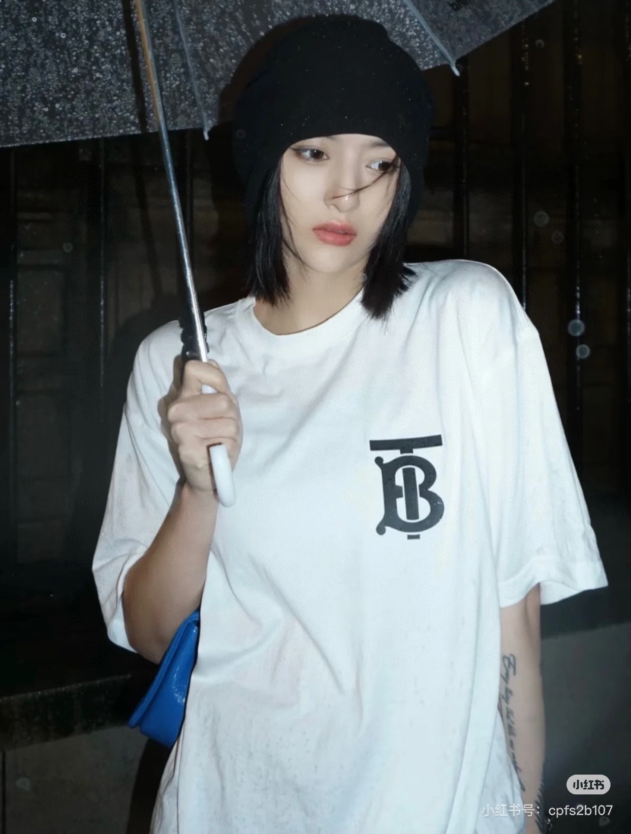 BURBERRY Letter Short Sleeve T-Shirt Style 2
