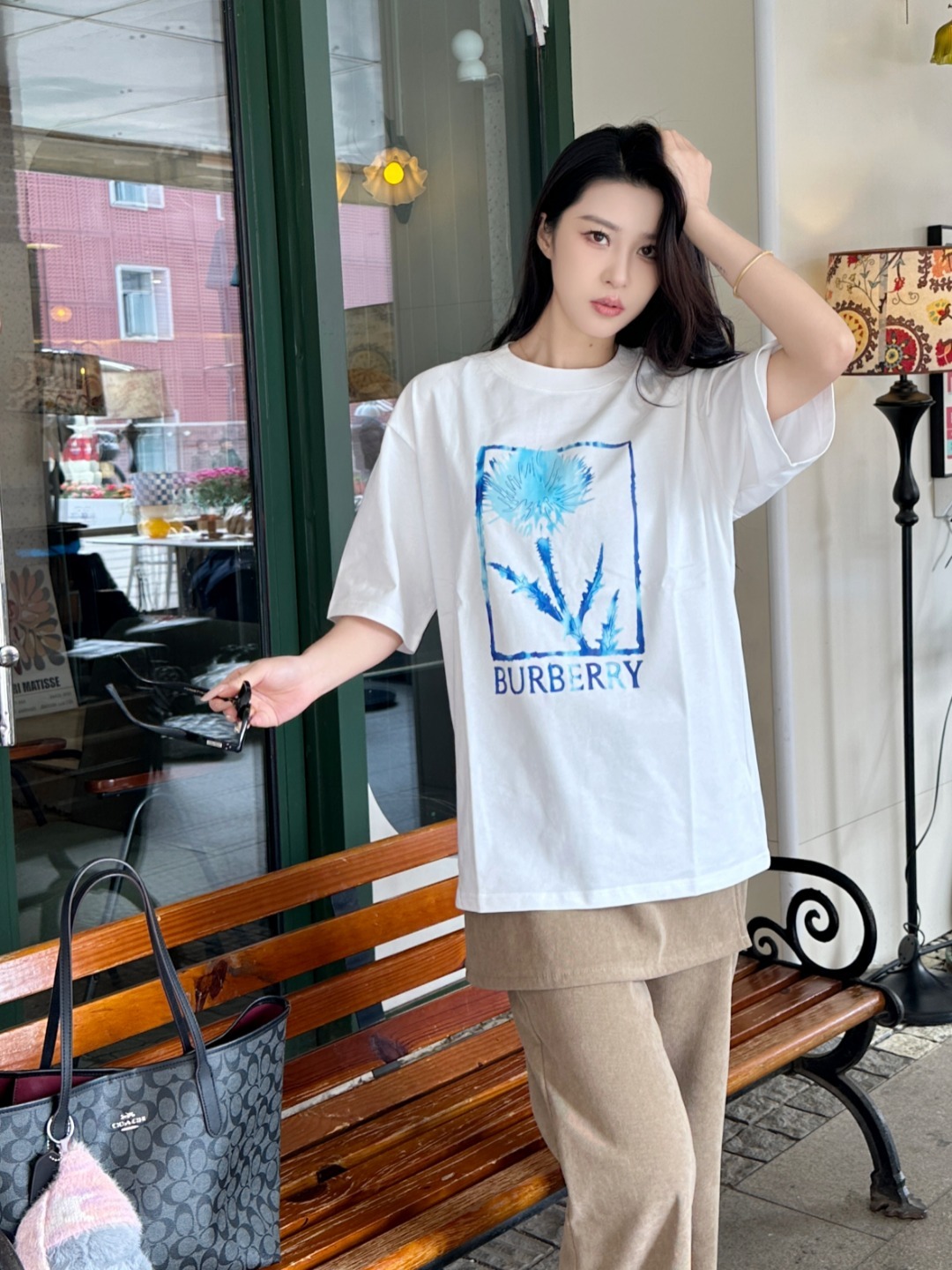 BURBERRY Print Cotton Short Sleeve T-Shirt Style 1