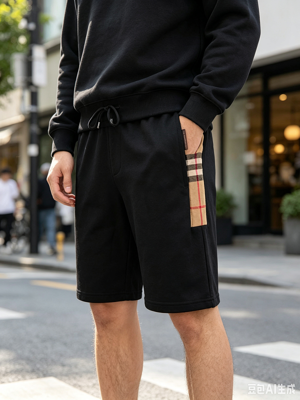 BURBERRY Side Half Check Webbing Shorts Style 1
