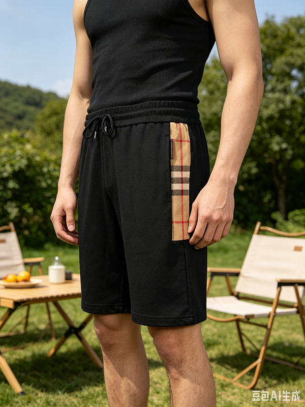 BURBERRY Side Half Check Webbing Shorts Style 1