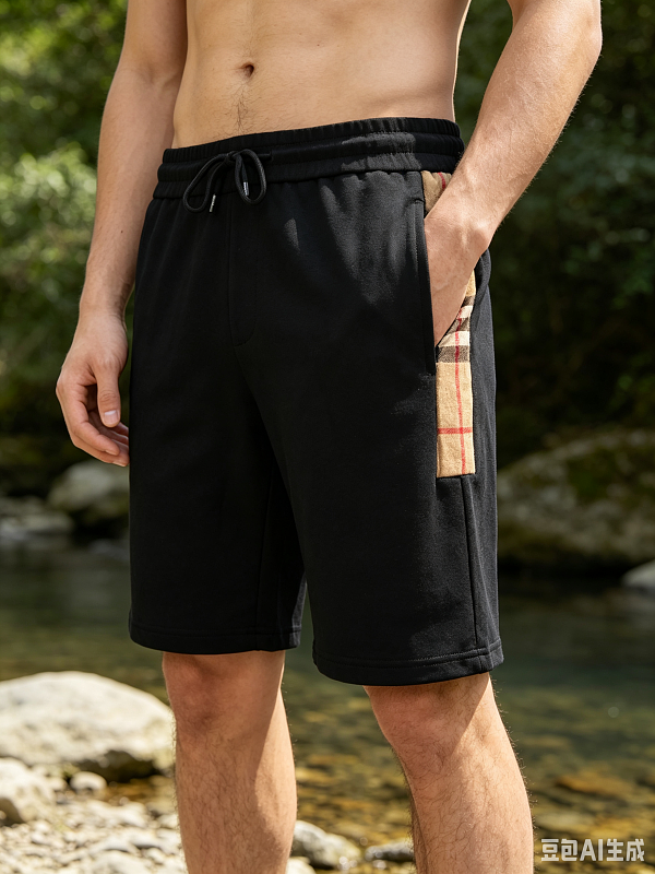 BURBERRY Side Half Check Webbing Shorts Style 1