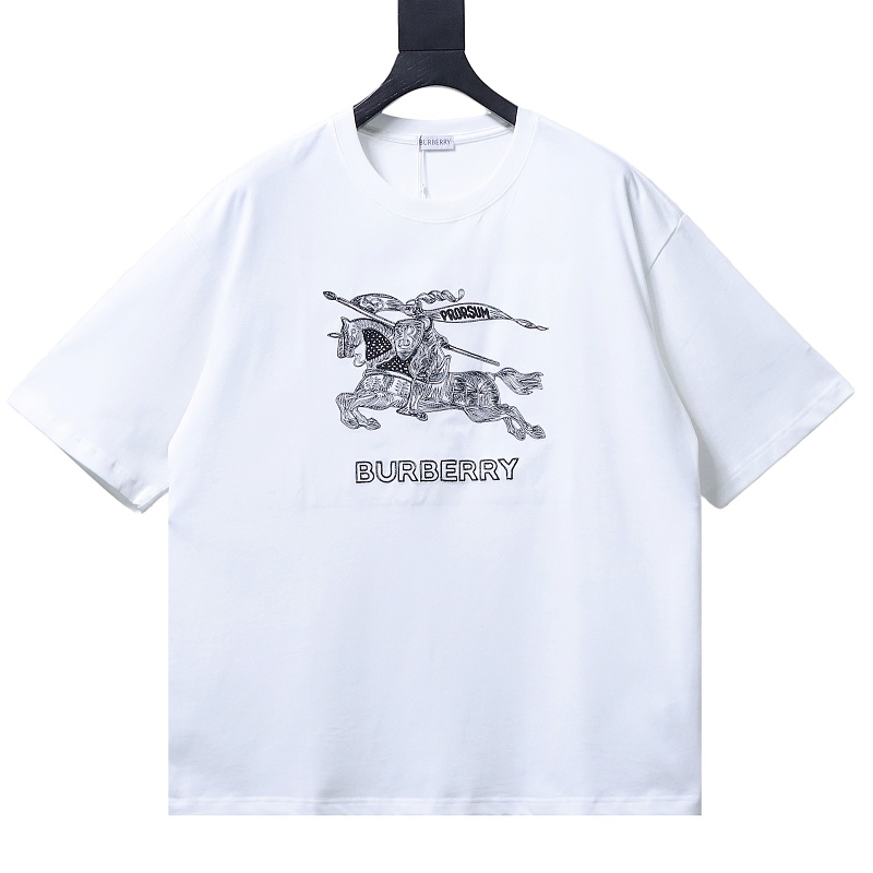BURBERRY Sketch Knight Equestrian Embroidery Short Sleeve T-Shirt Style 1