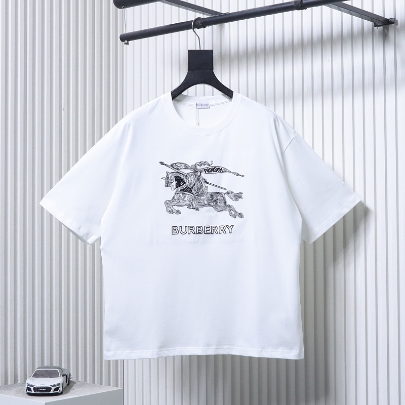 BURBERRY Sketch Knight Equestrian Embroidery Short Sleeve T-Shirt Style 1