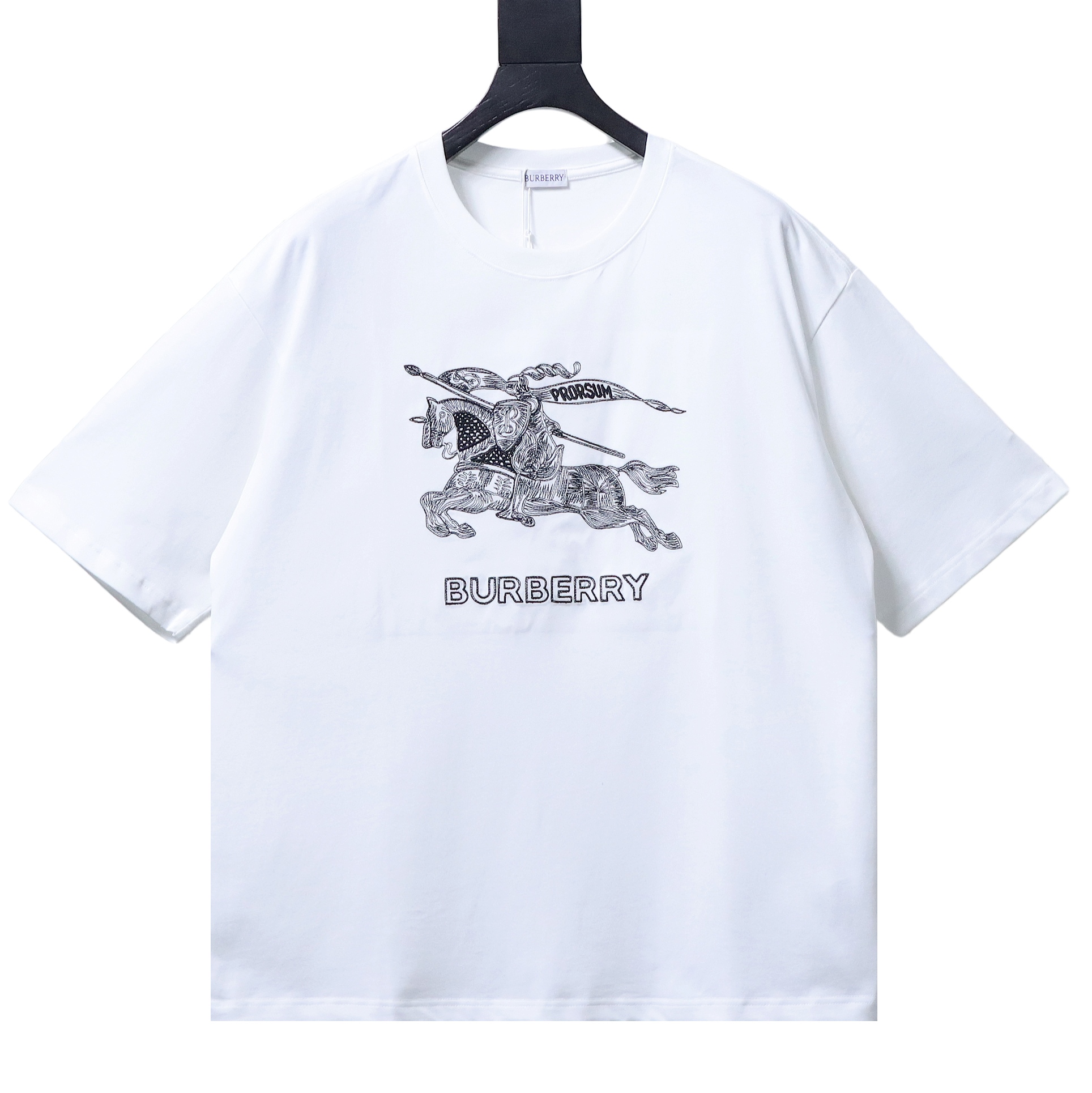BURBERRY Sketch Knight Equestrian Embroidery Short Sleeve T-Shirt Style 1