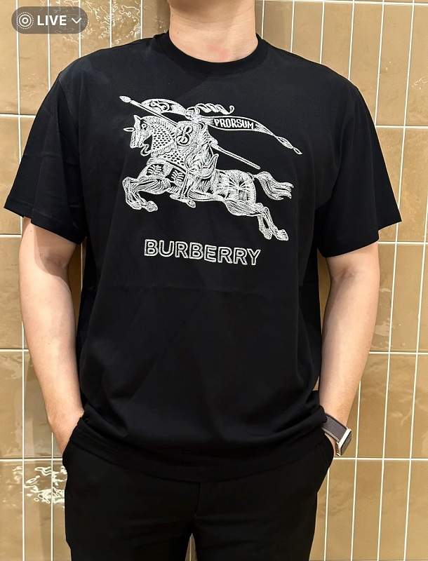 BURBERRY Sketch Knight Equestrian Embroidery Short Sleeve T-Shirt Style 2