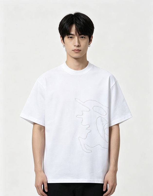 BURBERRY Sketch Rope Equestrian Crew Neck Short Sleeve T-Shirt Style 1
