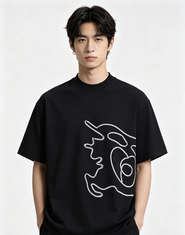 BURBERRY Sketch Rope Equestrian Crew Neck Short Sleeve T-Shirt Style 2