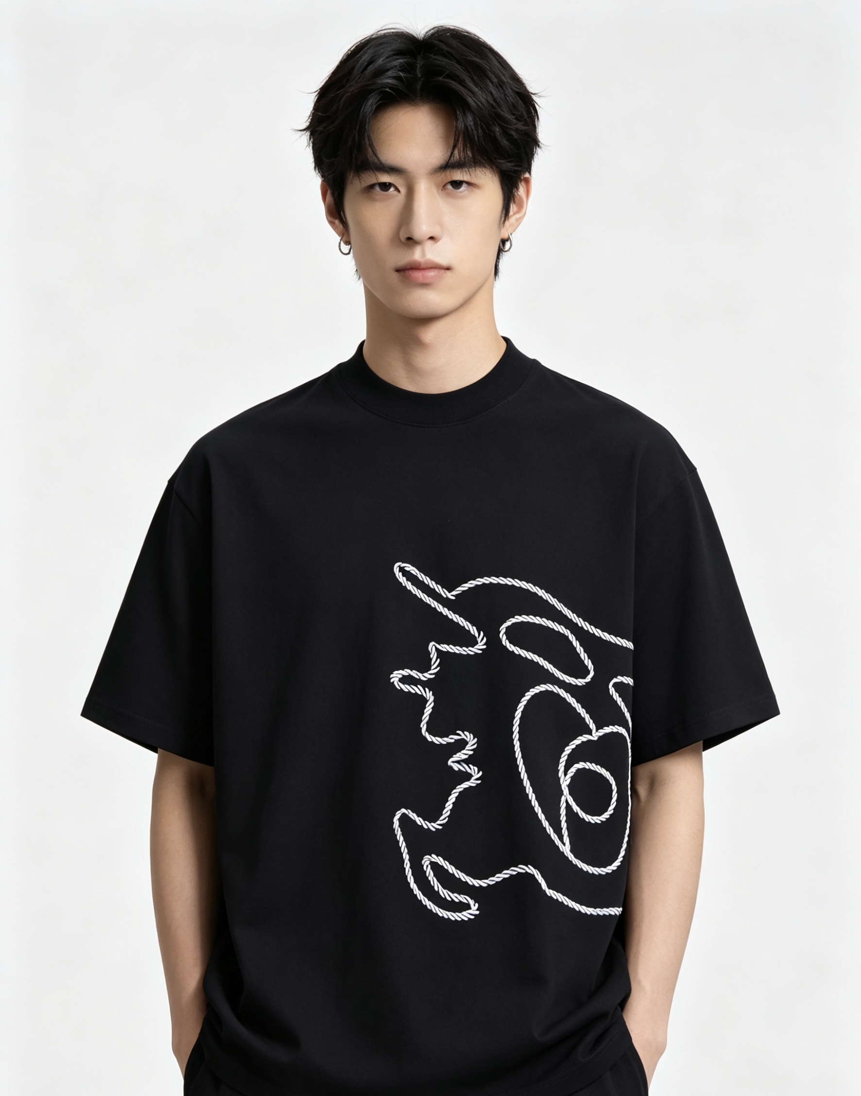 BURBERRY Sketch Rope Equestrian Crew Neck Short Sleeve T-Shirt Style 2