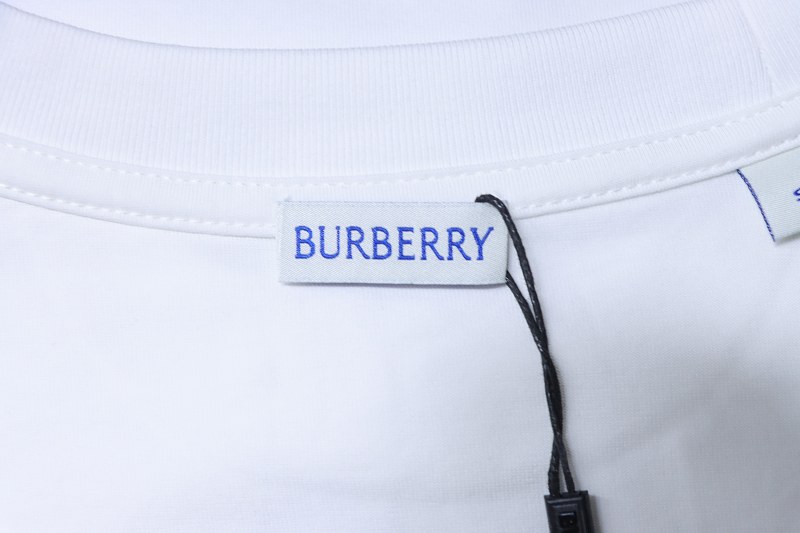 BURBERRY TB Check Square Letter Embossed Letter Short Sleeve T-Shirt Style 1
