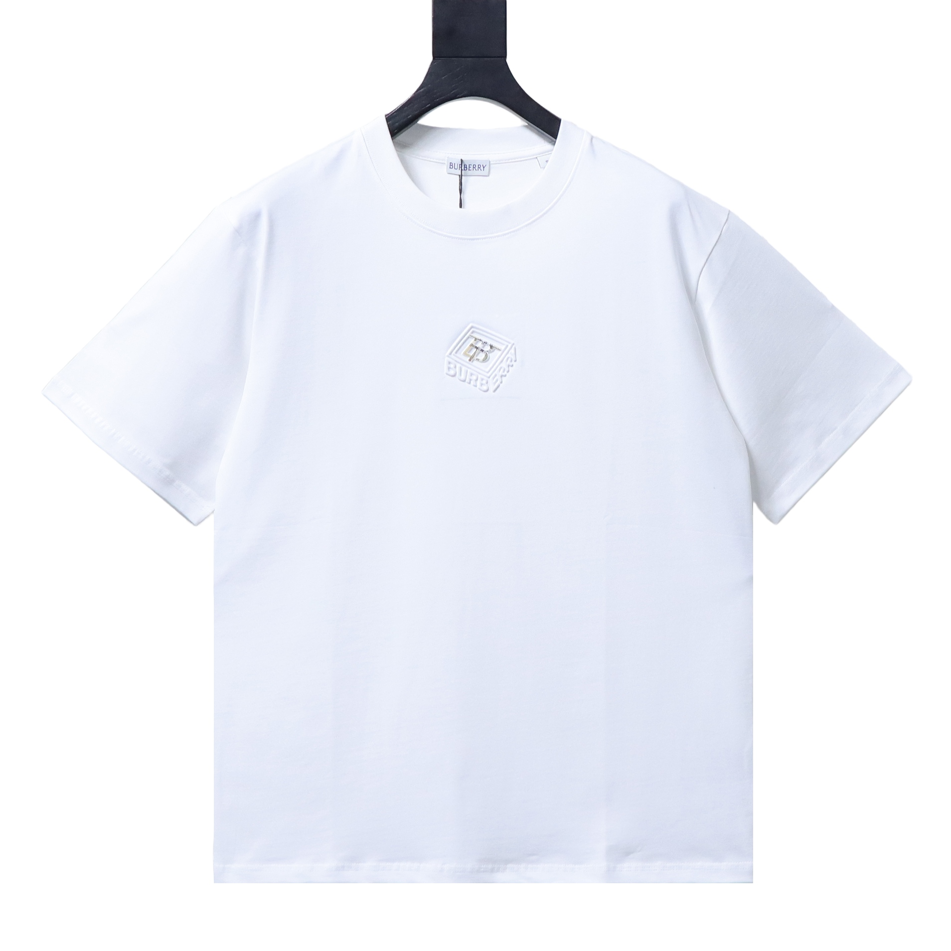 BURBERRY TB Check Square Letter Embossed Letter Short Sleeve T-Shirt Style 1
