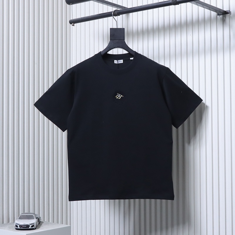BURBERRY TB Check Square Letter Embossed Letter Short Sleeve T-Shirt Style 2