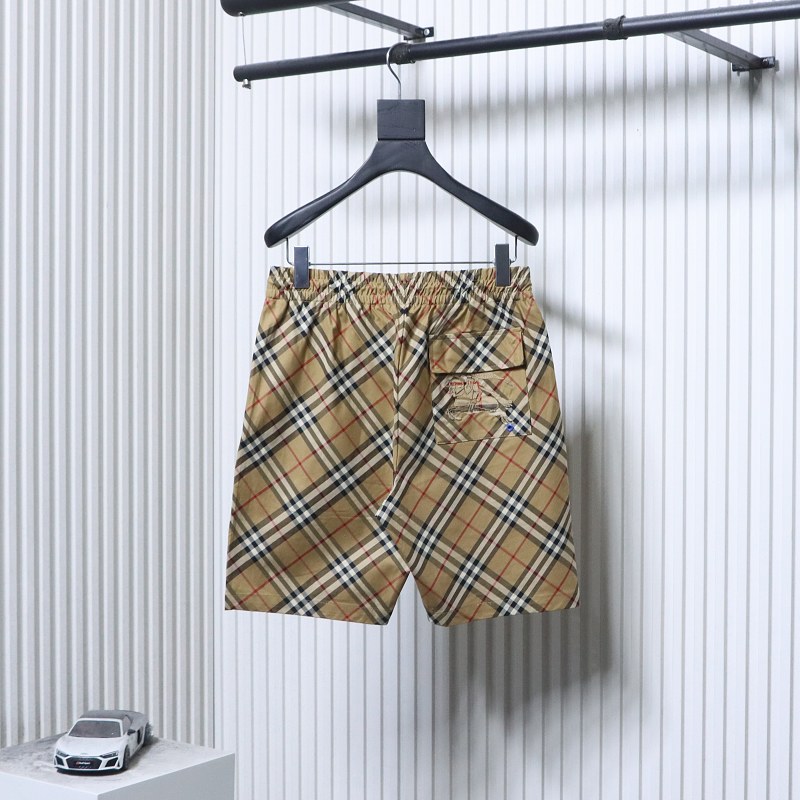 BURBERRY Twill Check Burnout Equestrian Patch Cotton Shorts Style 1