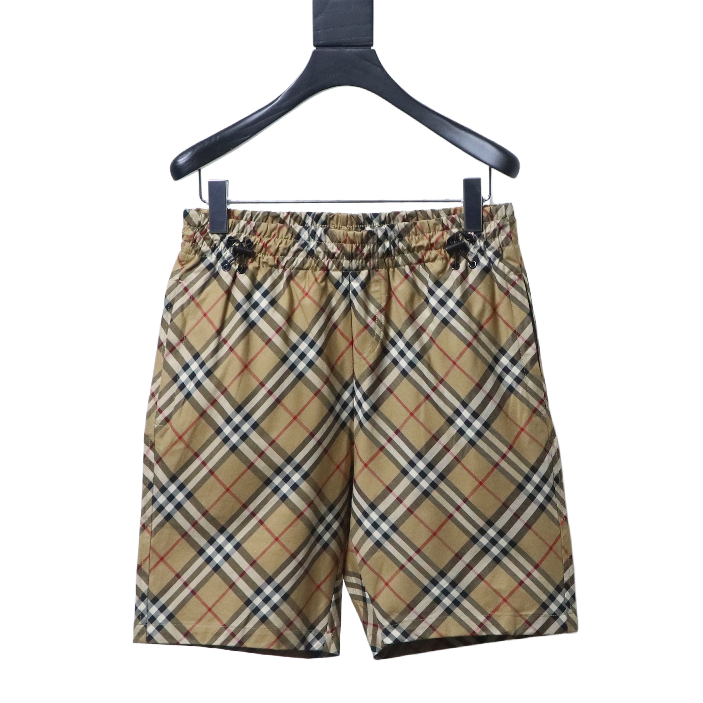 BURBERRY Twill Check Burnout Equestrian Patch Cotton Shorts Style 1