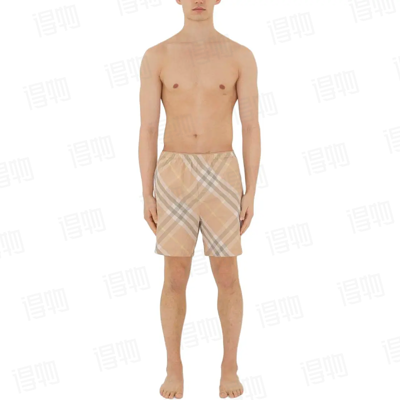 BURBERRY Twill Check Mesh Lining Beach Shorts Style 1