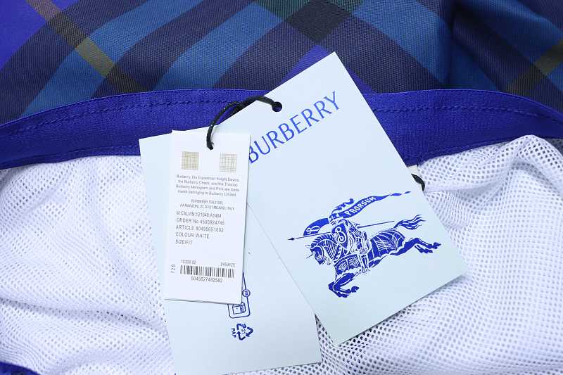 BURBERRY Twill Check Mesh Lining Beach Shorts Style 2