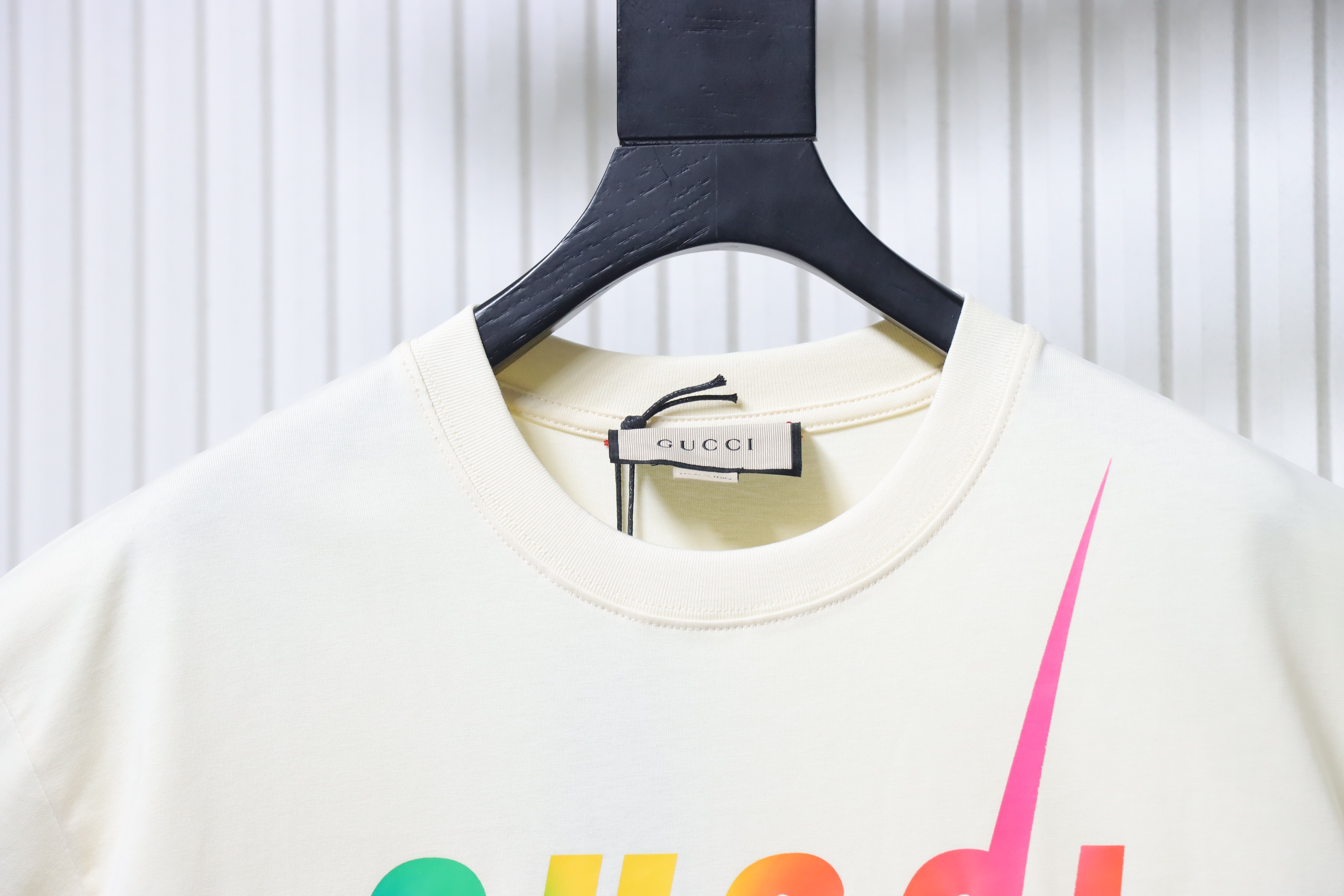 GUCCI 23SS Letter Print Gradient Lightning Short Sleeve T-Shirt Style 1