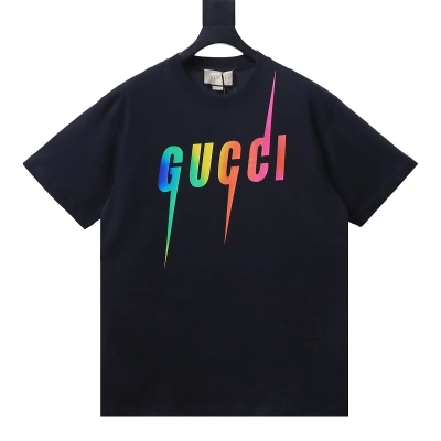 GUCCI 23SS Letter Print Gradient Lightning Short Sleeve T-Shirt Style 2 01