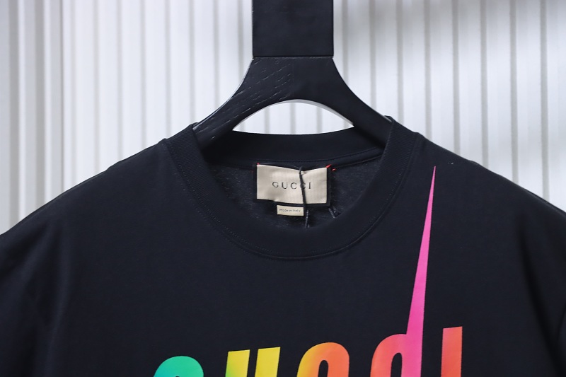 GUCCI 23SS Letter Print Gradient Lightning Short Sleeve T-Shirt Style 2