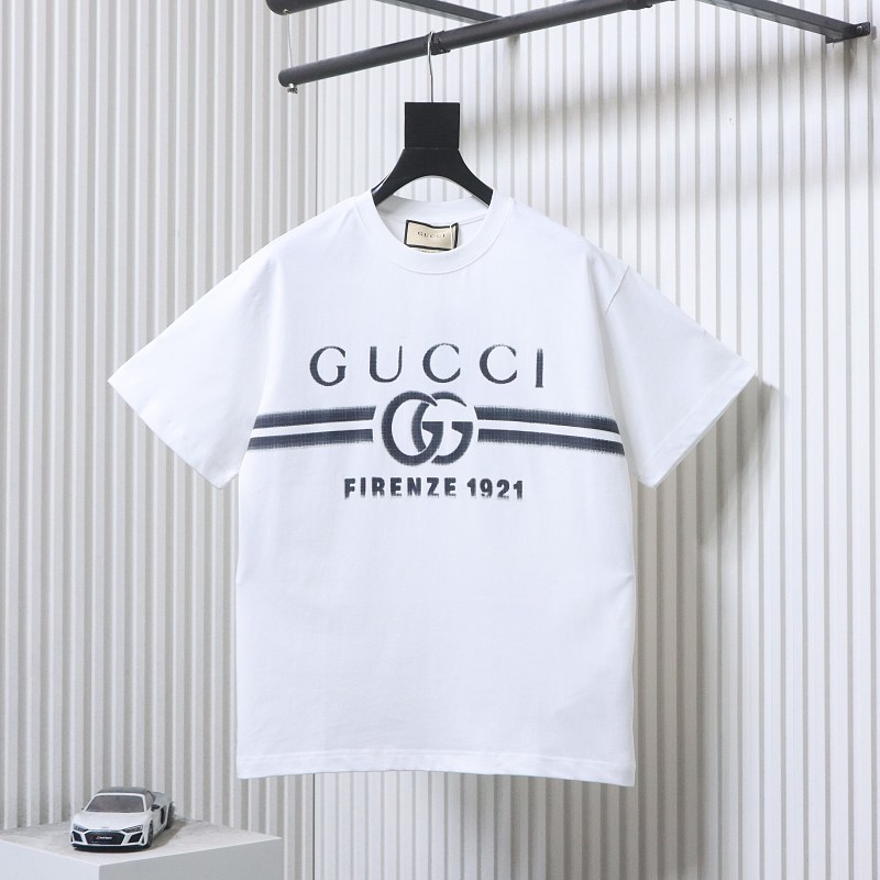 GUCCI 24SS Gradient Belt Print Short Sleeve T-Shirt Style 1