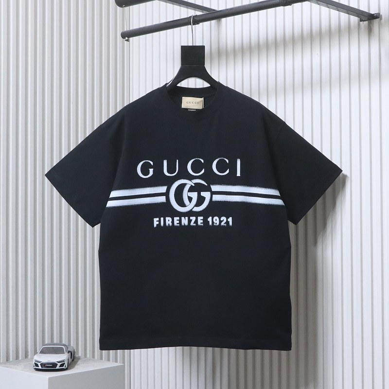 GUCCI 24SS Gradient Belt Print Short Sleeve T-Shirt Style 2