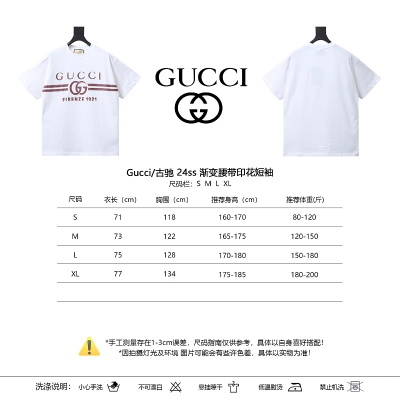 GUCCI 24SS Gradient Belt Print Short Sleeve T-Shirt Style 3 02
