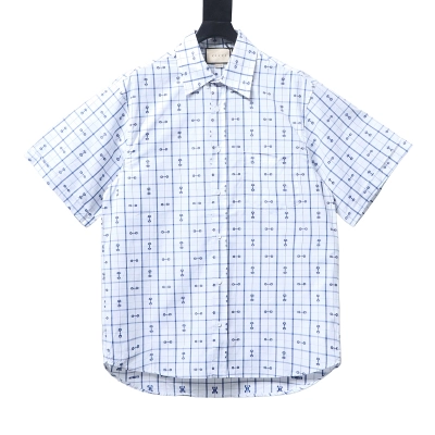 GUCCI 24SS Horsebit Jacquard Short Sleeve Shirt 01