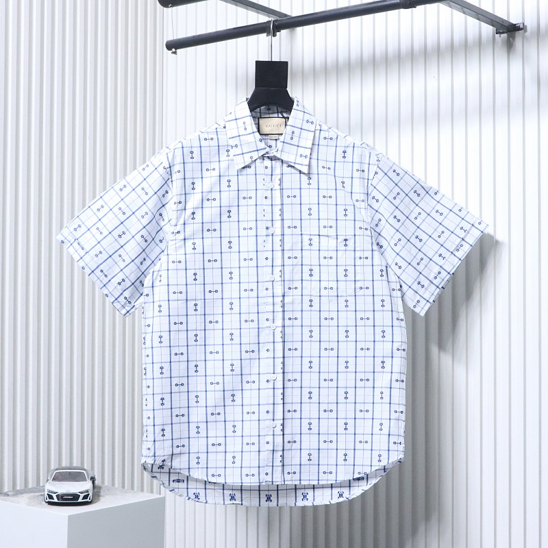 GUCCI 24SS Horsebit Jacquard Short Sleeve Shirt