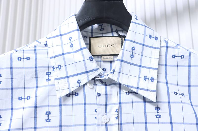 GUCCI 24SS Horsebit Jacquard Short Sleeve Shirt