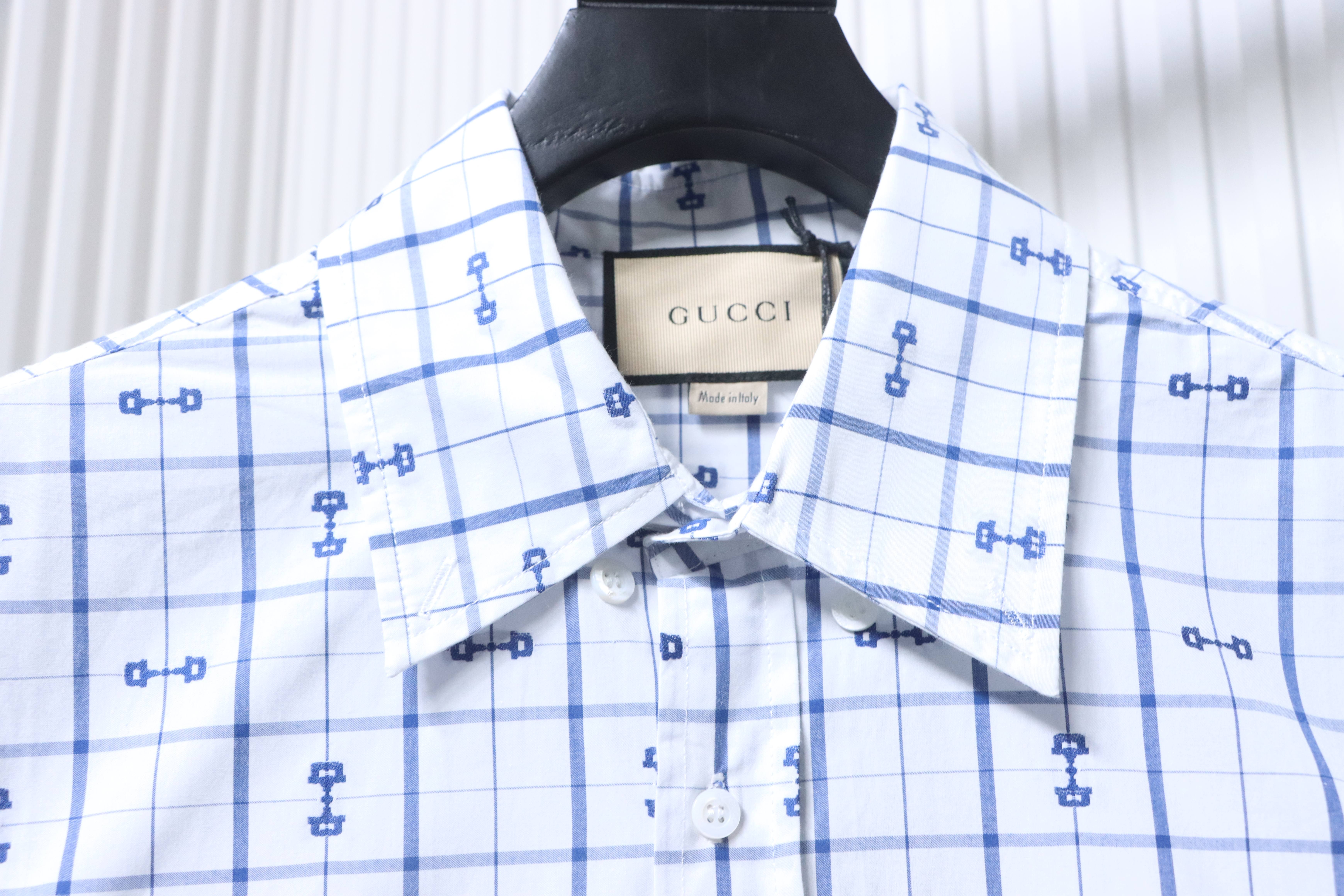 GUCCI 24SS Horsebit Jacquard Short Sleeve Shirt