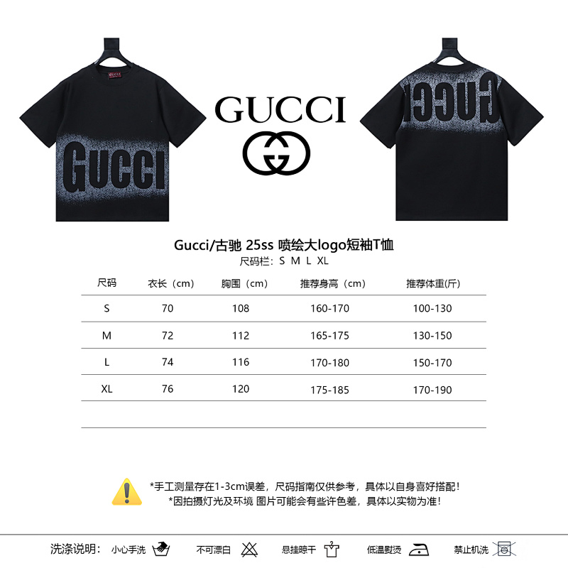 GUCCI 25SS Big Logo Short Sleeve T-Shirt Style 2