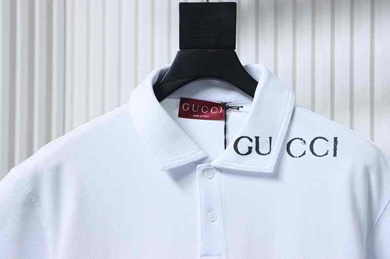 GUCCI 25SS Letter Print Short Sleeve Polo Shirt