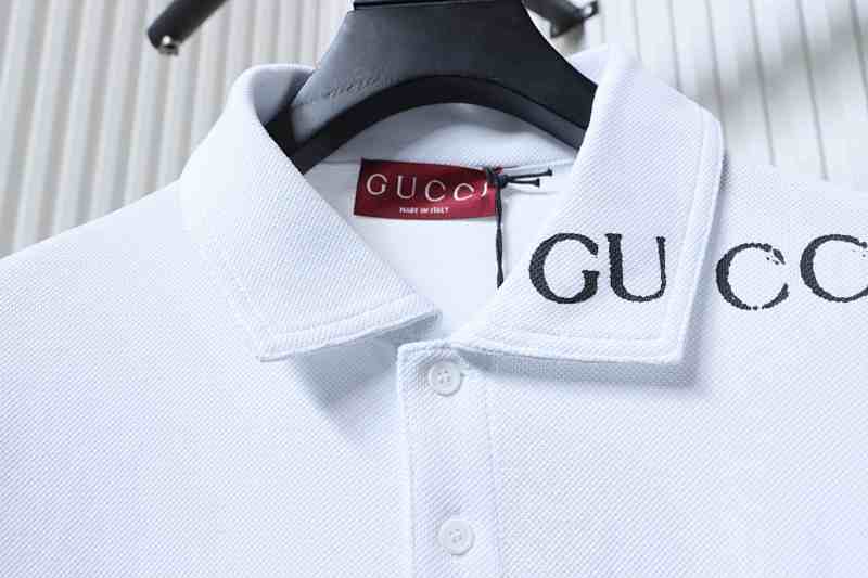 GUCCI 25SS Letter Print Short Sleeve Polo Shirt