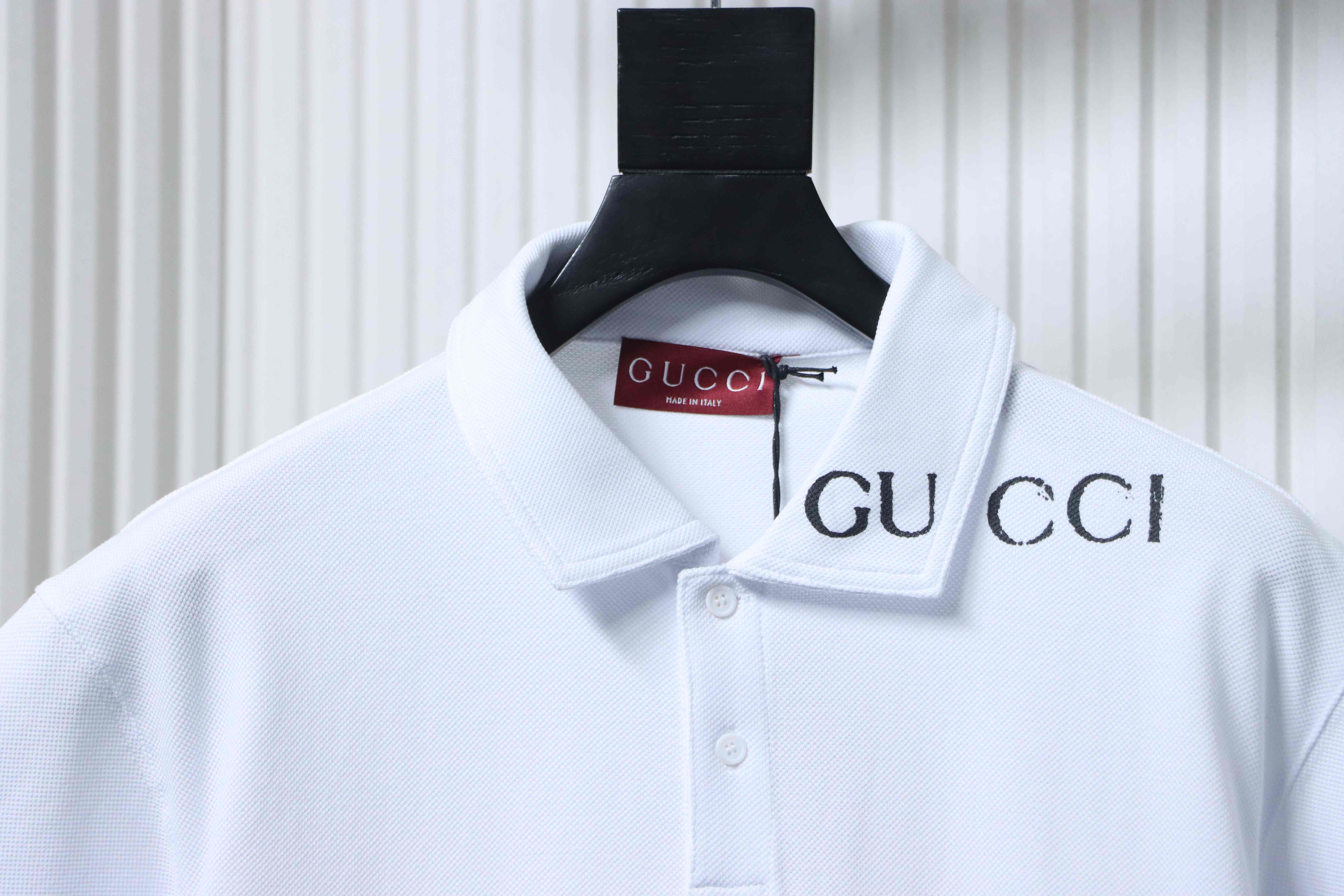 GUCCI 25SS Letter Print Short Sleeve Polo Shirt