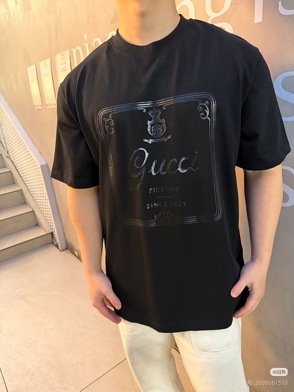 GUCCI 26SS Big Logo Print Short Sleeve T-Shirt Style 2