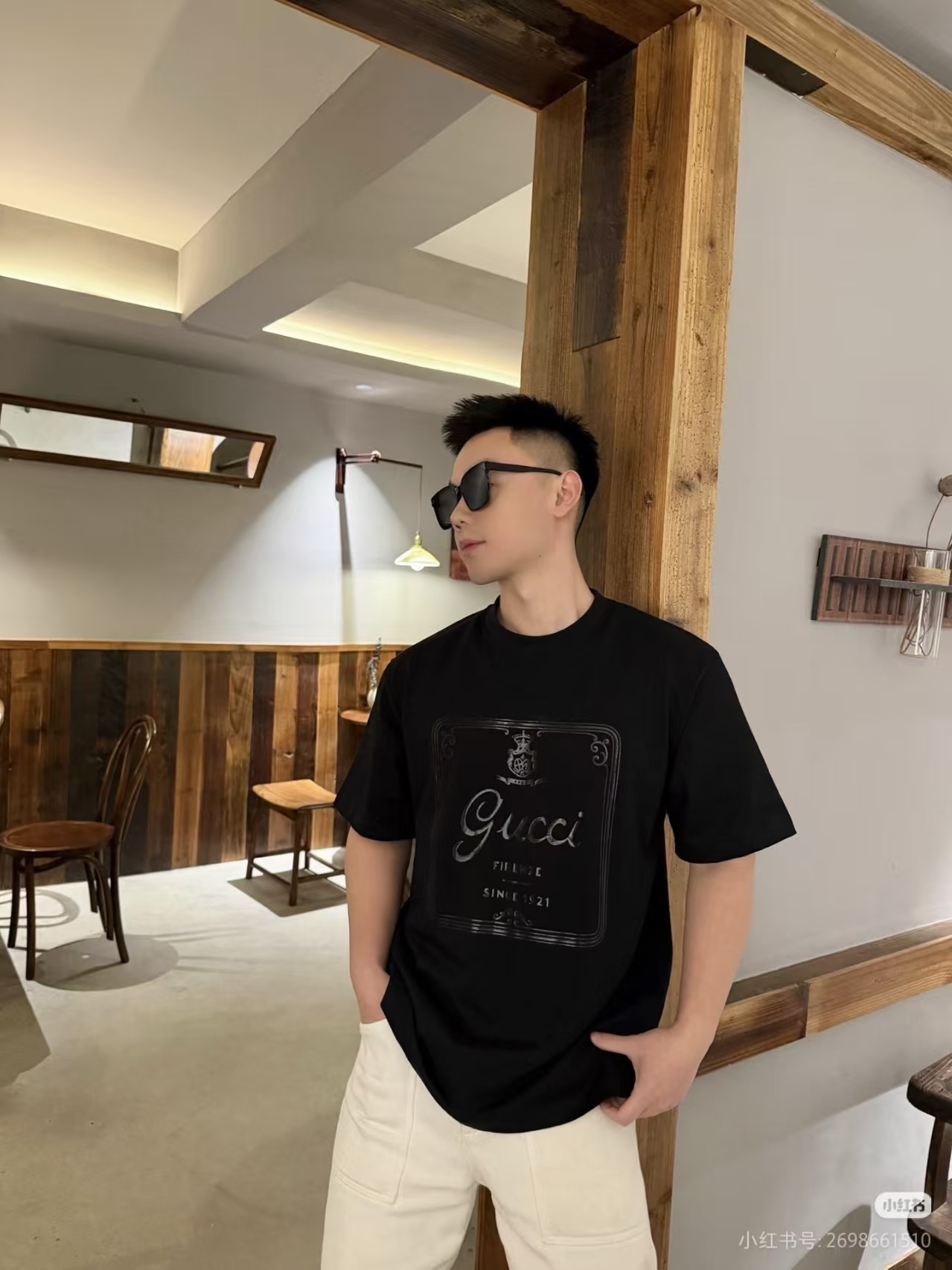 GUCCI 26SS Big Logo Print Short Sleeve T-Shirt Style 2