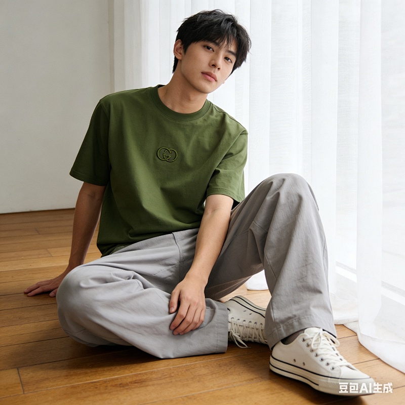 GUCCI 26SS Double G Embroidery Short Sleeve T-Shirt Style 1