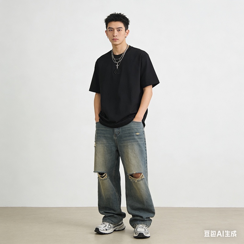 GUCCI 26SS Double G Embroidery Short Sleeve T-Shirt Style 2